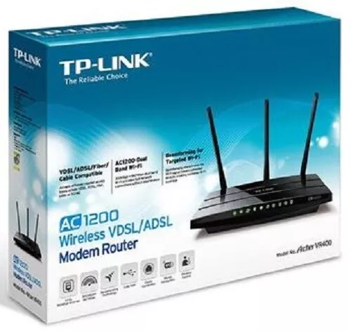 TP-LINK Archer VR400 AC1200 Wireless Dual Band VDSL ADSL Modem Router 4 Port LAN