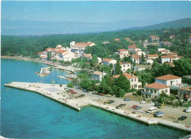 Postcard Aerial View Seafront Njivice Croatia Posted 1990