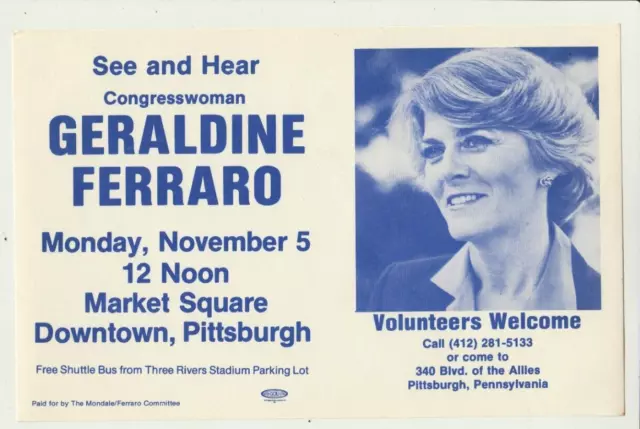 Geraldine Ferraro bulk vintage poster lot