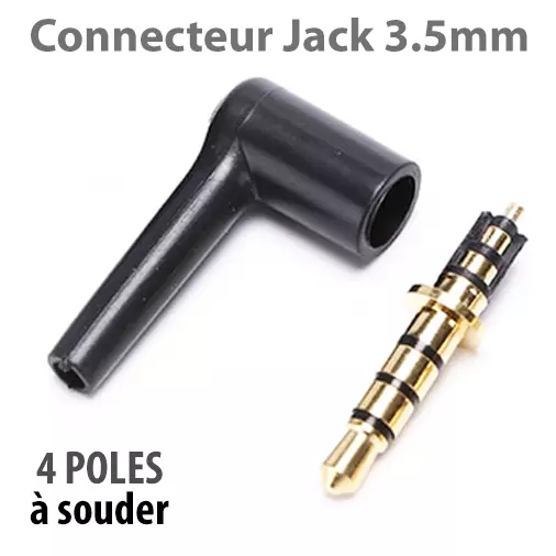 4 PIN WAY POLE 3.5mm Jack Plug Audio Stereo connector headphone 90 Right Angle