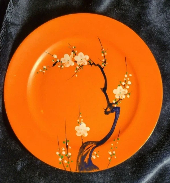 Hand-painted Nippon Porcelain Plate Tree with flowers, Made in Japan