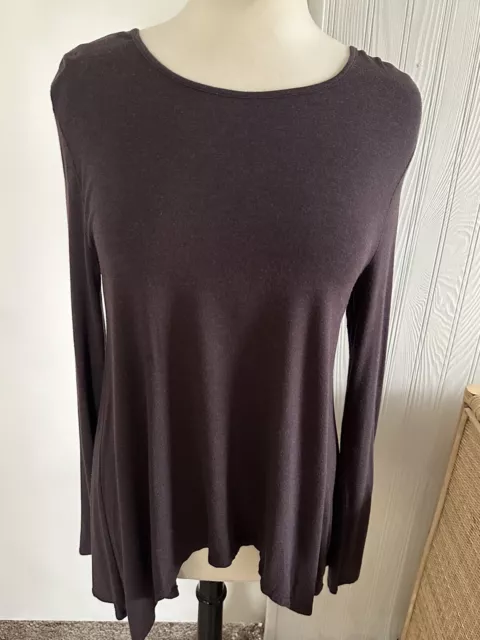 Women's T Alexander Wang Long Sleeve Brown Jersey Knit Asymmetrical Size L