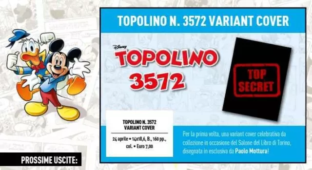 Topolino 3572 VARIANT PAOLO MOTTURA - TORINO  - PANINI DISNEY - PRE-ORDER