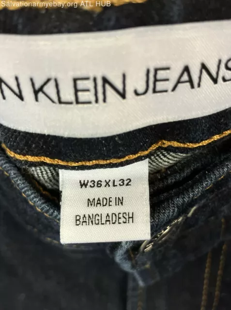 MEN'S CALVIN KLEIN Jeans Straight Leg W36xL32 Dark Blue Jeans $14.99 ...
