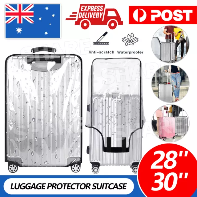Transparent Waterproof PVC Travel Luggage Protector Suitcase Cover 20"-30" AU