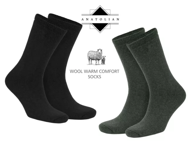 Men's Merino Wool Blend Warm Lightweight Urban Dress Socks 2 Pair Pack