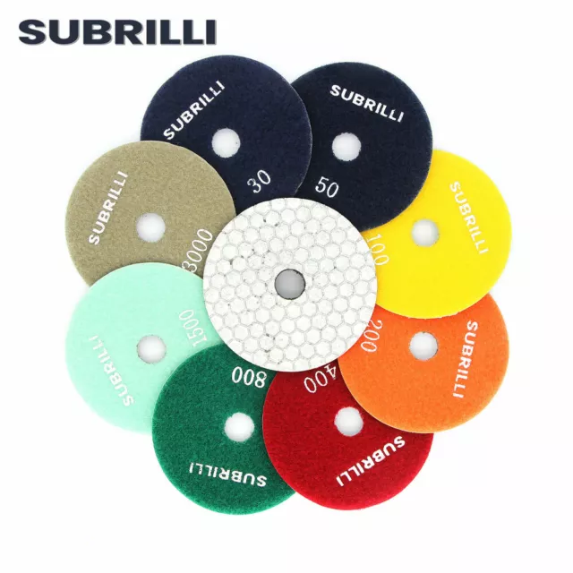 Diamond Polishing Pads 4 Inch Dry Wet for Granite Concrete Marble Grits 30-3000