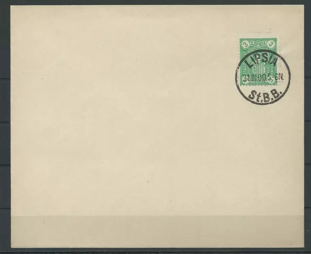 Privatpost Lipsia Leipzig 3 Pf. Briefmarke auf Blanko-Brief, 1900 #1054786