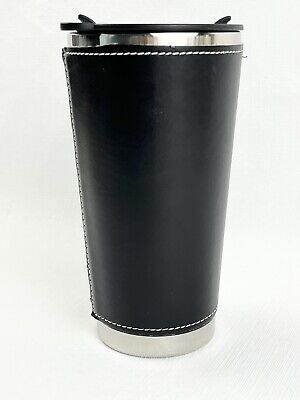 Bmw Stainless Steel Travel Mug 16 Oz W/ Removable Faux Leather Insulation Wrap 3