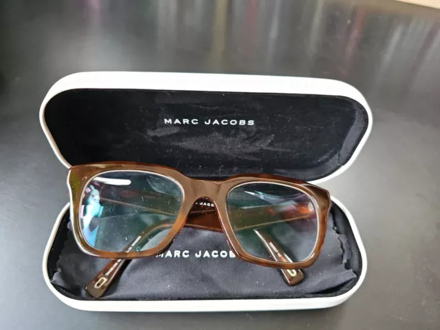 Marc Jacobs Glasses Frames Brown Tortoise Shell For Prescription Hard Case Cloth