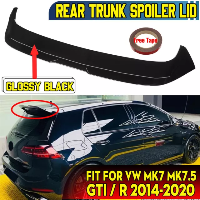 Spoiler Posteriore Tetto Alettone Nero Per Vw Golf Ⅶ Mk7 Mk7.5 Vii  Gti R Gtd