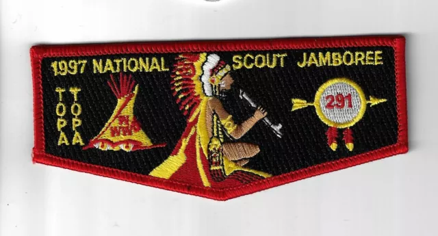 OA 291 Topa Topa 1997 Natioanl Scout Jamboree Flap RED Bdr. [MK-4851]