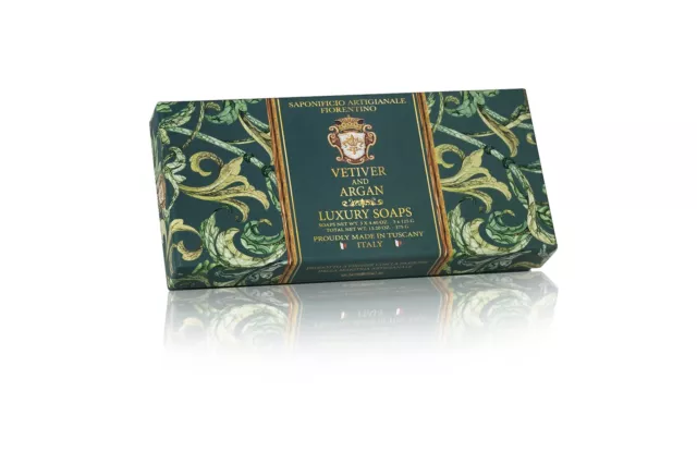 Luxus Duftseife Geschenkset VETIVER & ARGAN 3 x 125 g von Saponificio Artigianle