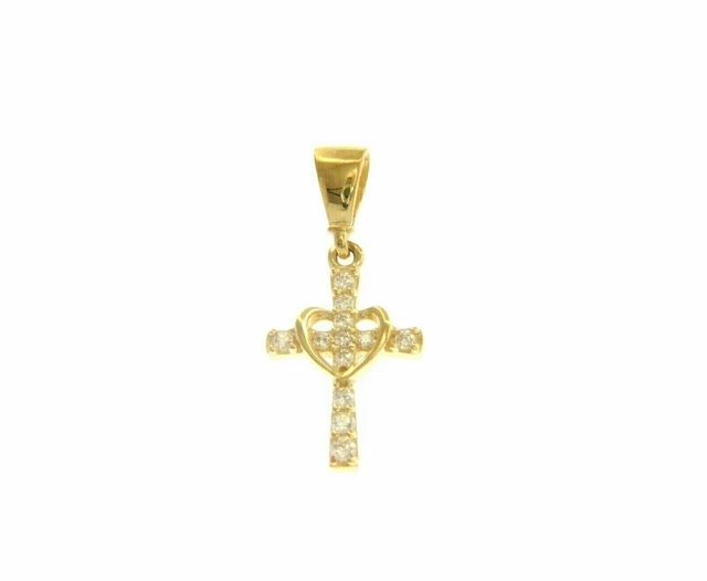 Pendentif Vierge Marie En Or 18K Blanc Et Jaune - Serti De Zircons Cubiques Et De Nacre