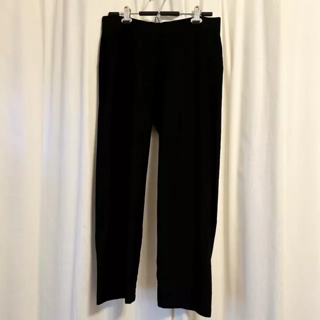 Eileen Fisher Petite Medium PM Washable Stretch Crepe Pull-On Ankle Pants Black