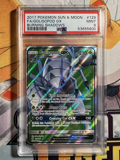 2017 Pokemon Sun & Moon Burning Shadows 129 Full Art/Golisopod GX PSA 9 MINT!