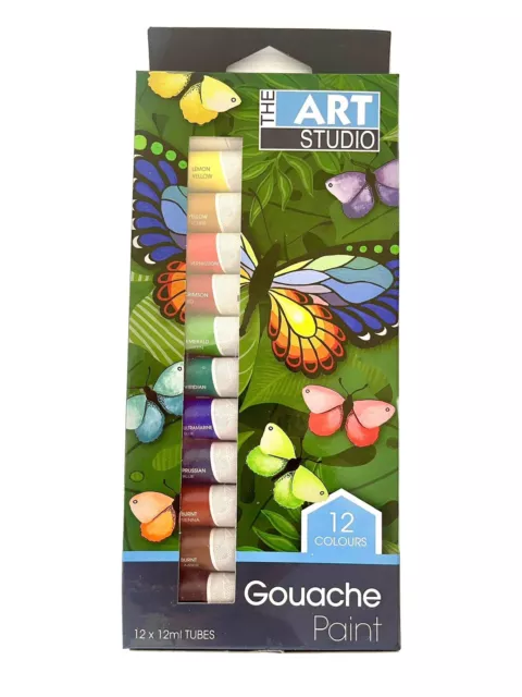 The Art Studio Gouache Paint Set - 12 colours - New In Box