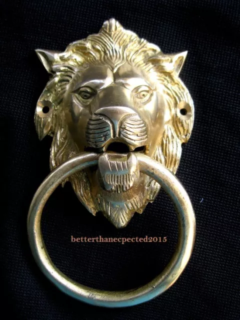 Lion Shape Handcrafted Antique Vintage Style Brass Door Knocker Door Pull 3