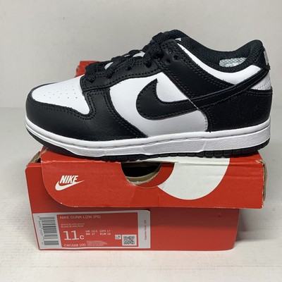 NIKE DUNK LOW White Black Panda Pre School Size 13c New CW1588-100 Panda Dunk $109.95 - PicClick