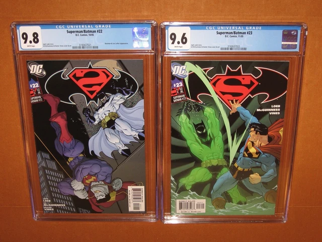 Superman/Batman #22 #23 CGC 9.8 CGC 9.6 WHITE pages! Batman Beyond 12pix Insured