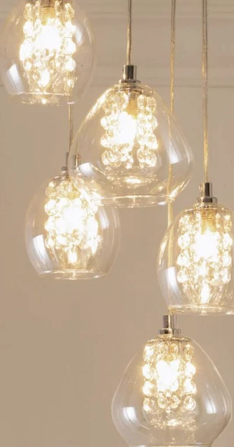 Brandneu in Originalverpackung Next Clear Bella Cluster 5 Licht Anhänger Deckenkronleuchter Wohnkultur £99 3