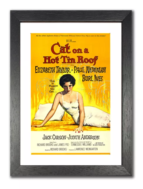 Cat On A Hot Tin Roof Movie Advert Elizabeth Taylor Paul Newman Retro Poster