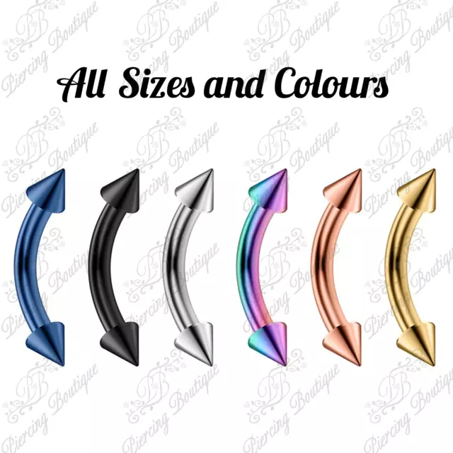 Curve Spike Cone Barbell Eyebrow Banana Cartilage Ear Curved Piercing Navel Bar