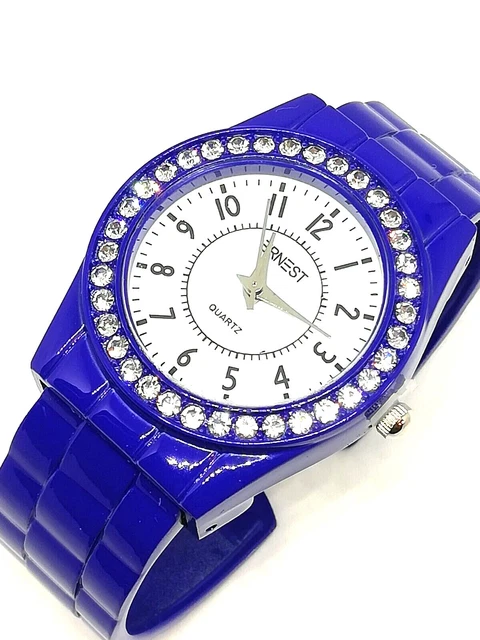 Montre Femme Ernest Bracelet Quartz Vert Strass - Acier Inoxydable, Neuve Avec étiquettes
