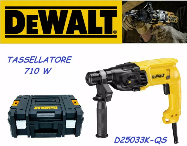 TRAPANO TASSELLATORE MARTELLO DEWALT D25033K-QS SDS-Plus 710W + VALIGETTA TSTAK