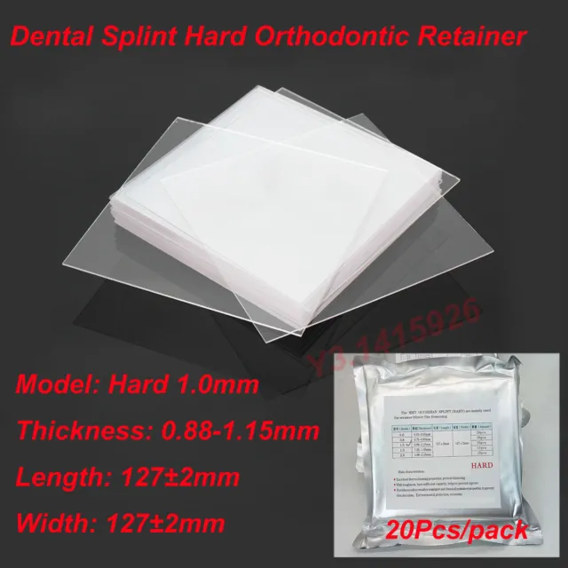 20Pcs Dental Splint Hard 1.0mm Orthodontic Retainer Vacuum Thermoforming Sheet