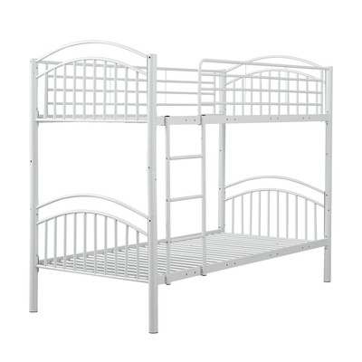 Austin White Metal Bunk Bed 3ft Single,Split into 2 Beds For Twins Adults New 8