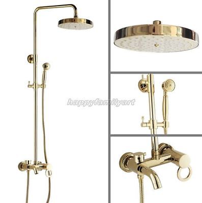 Gold Color Brass Bathroom Rain Shower Faucet Set W/ Bathtub Mixer Tap ygf405