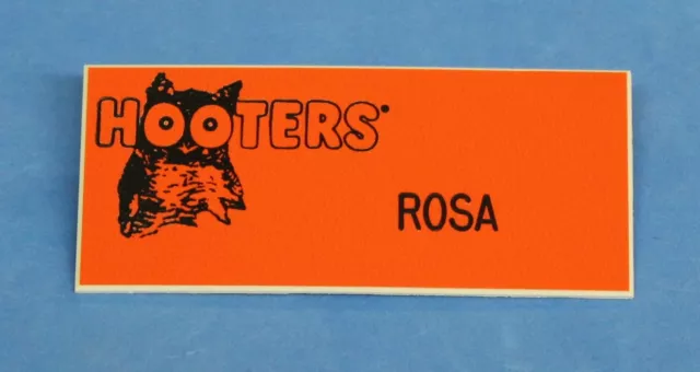 Hooters Restaurant "ROSA" Orange Girl Name Tag / Pin -  Waitress Pin