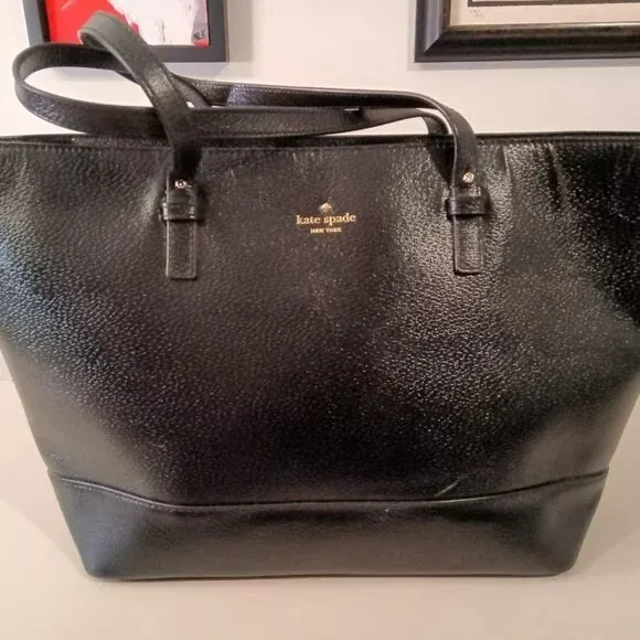 Kate Spade New York Giant Black Leather Tote 2