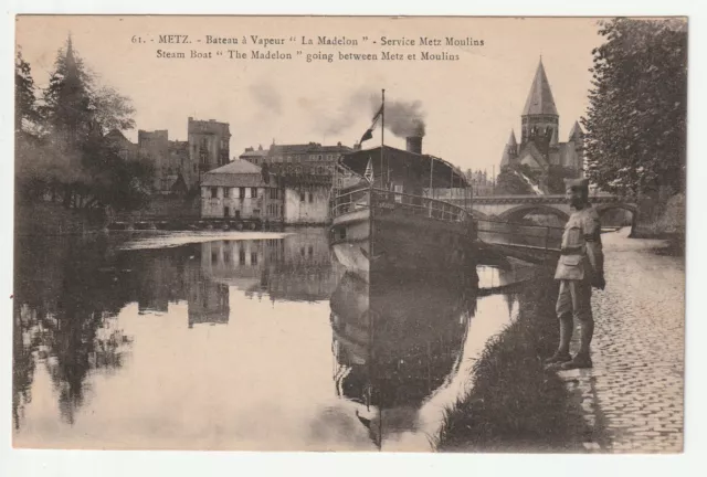 METZ - Moselle - CPA 57 - Bateau promenade la Madelon Service Moulins