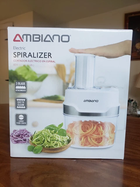 Gadget espiralizador eléctrico Ambiano 100 W electrodoméstico de cocina con tres cabezales de corte