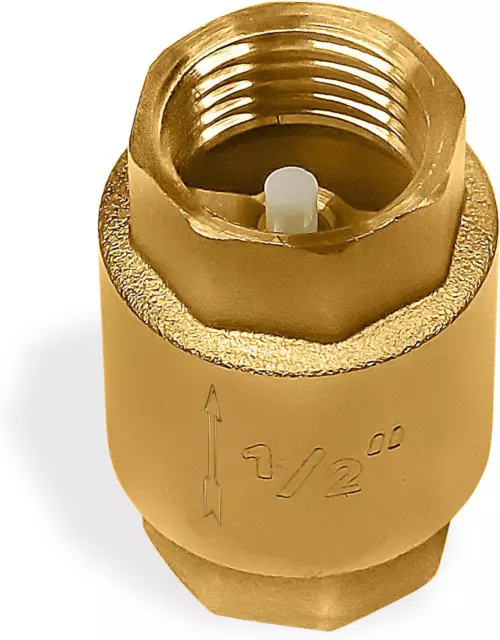 Brass One Way Check Valve 1/2 Inch Backflow Preventer Female NPT Thread for Plum