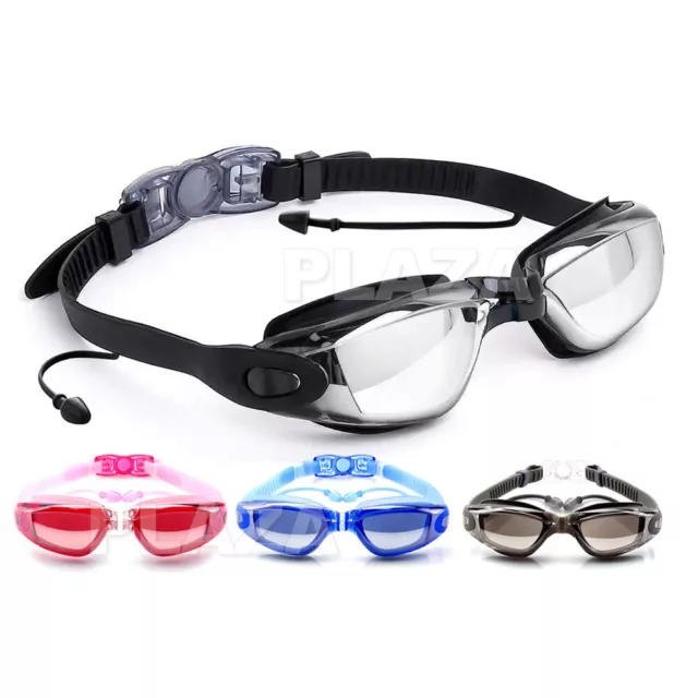 Adult Swimming Goggles Waterproof Anti-Fog Swim Glasses UV Shield Adjustable New 2