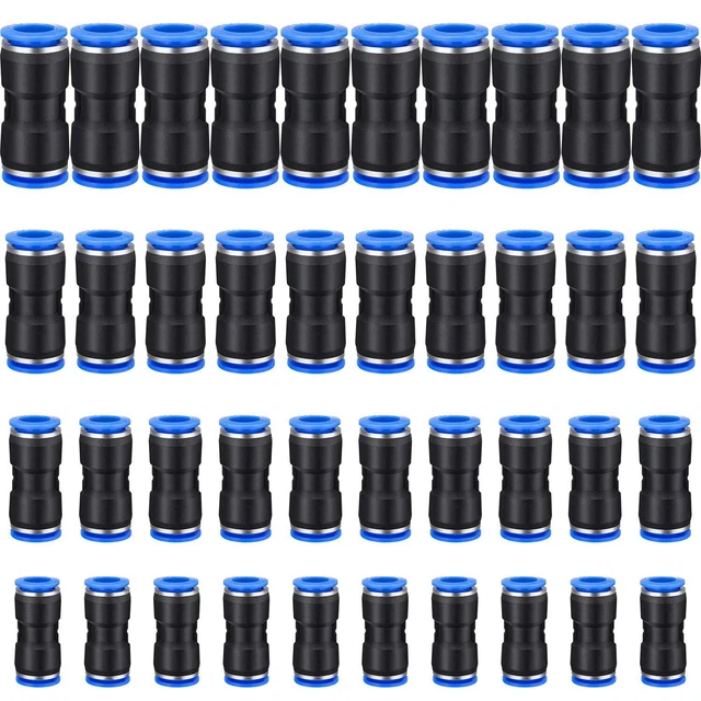 40Pcs Pneumatique Poussoir Connectors-Set Droit Sortie Air Ligne Fixation Tuyau
