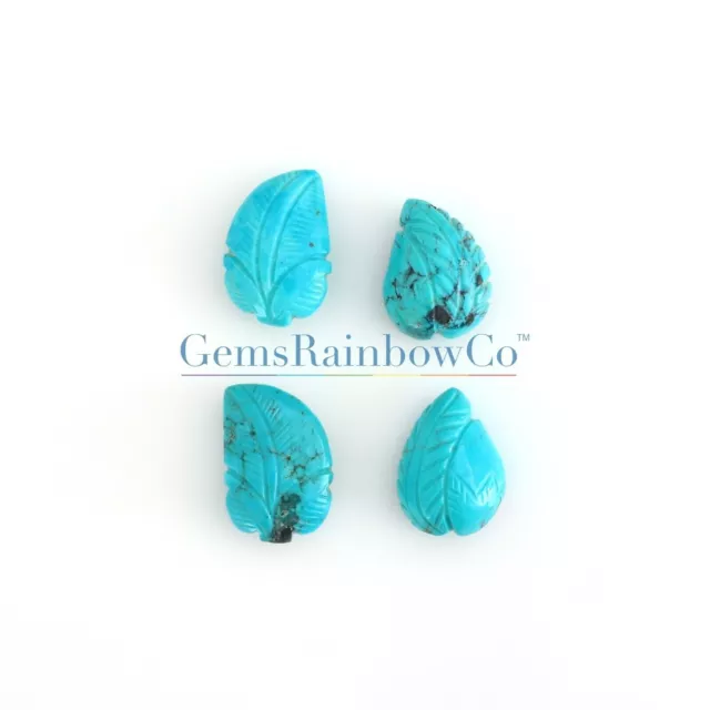 Natural Turquoise Leaf Carving, Turquoise Jewelry making Gemstone