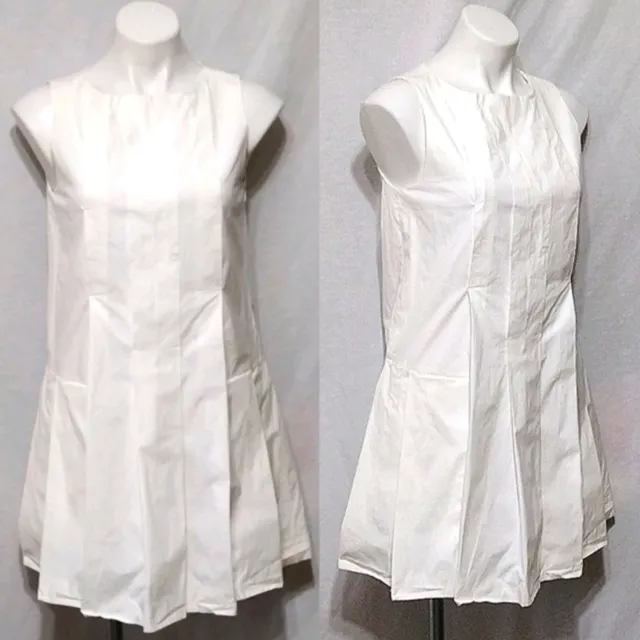 New Marc by Marc Jacobs Sleeveless White Pleated  Shift Dress Small