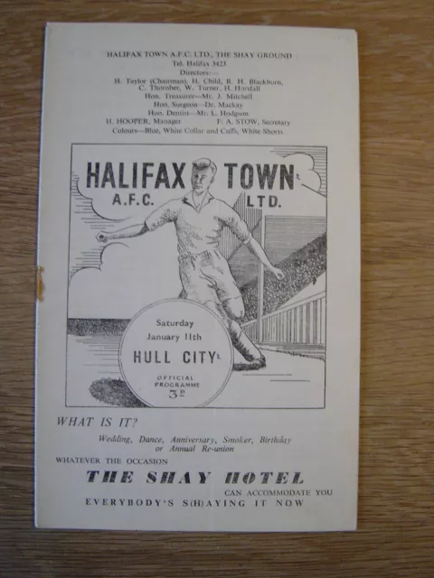 1957/58 HALIFAX TOWN v HULL CITY