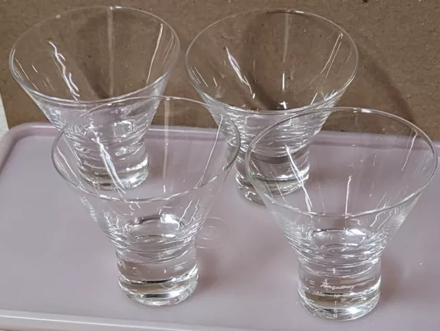4 SET Tanqueray Gin Cocktail Glasses No. Ten Stemless Martini 3¼ Glass bar-ware