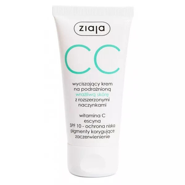 Ziaja Cc Cream For Sensitive Skin With Dilated Capillaries Spf10