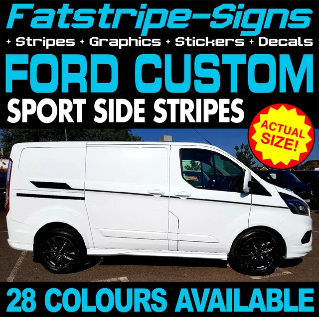 TO FIT FORD TRANSIT CUSTOM SPORT SIDE STRIPES GRAPHICS STICKERS VAN SWB