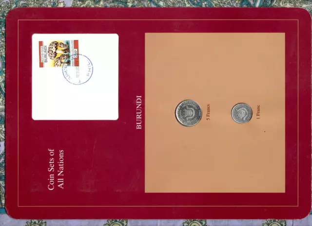 COIN SETS OF ALL NATIONS BURUNDI 1980 5 FRANCS AND 1993 1 FRANC Rare set