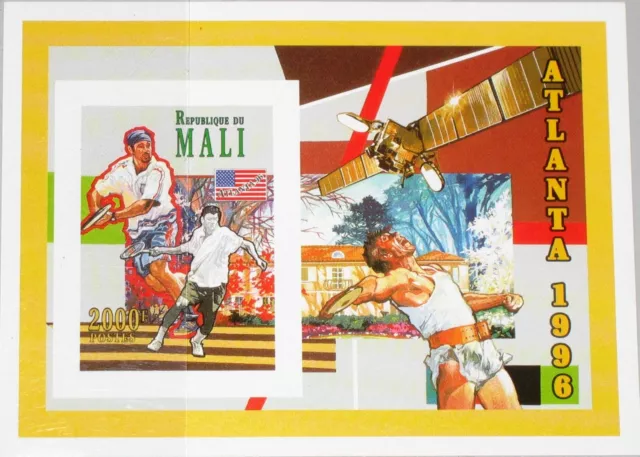 MALI 1995 Block VI U Summer Olympics 1996 Atlanta Tennis Space Satellite MNH