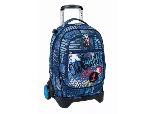 Trolley Zaino YUB Colorful Graffiti Jack 2 ruote Staccabile - Scuola 2023 - 2024