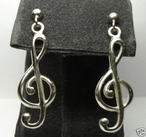 Orecchini A Chiave Di Violino In Argento 925 – Ipoallergenici, Con Astuccio, 1,4 Cm