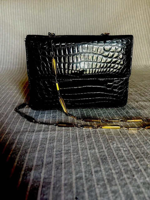 BORSA PICCOLA IN vera pelle di Coccodrillo Anni 70 made in Italy